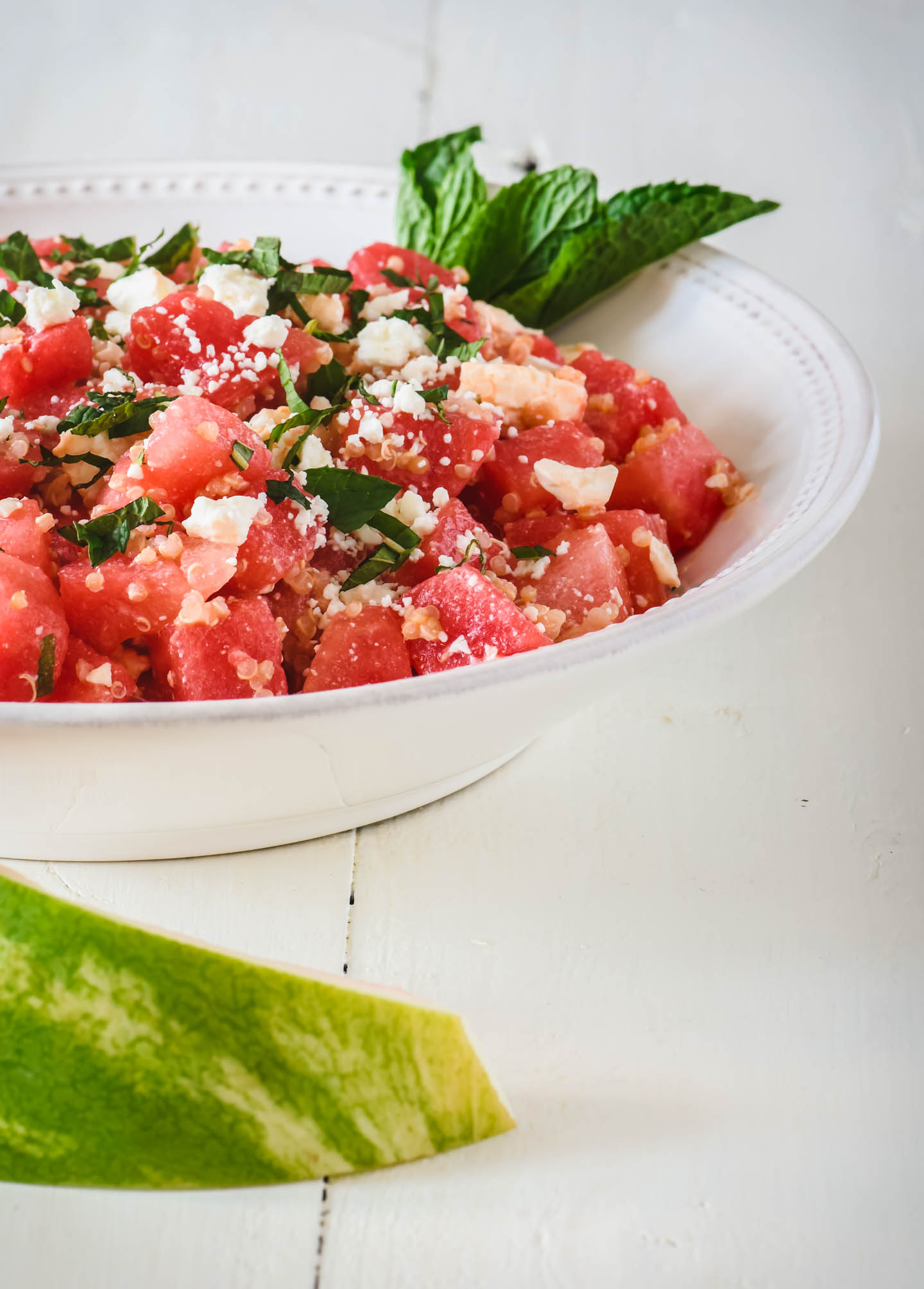 Watermelon, Feta & Mint Salad with Quinoa