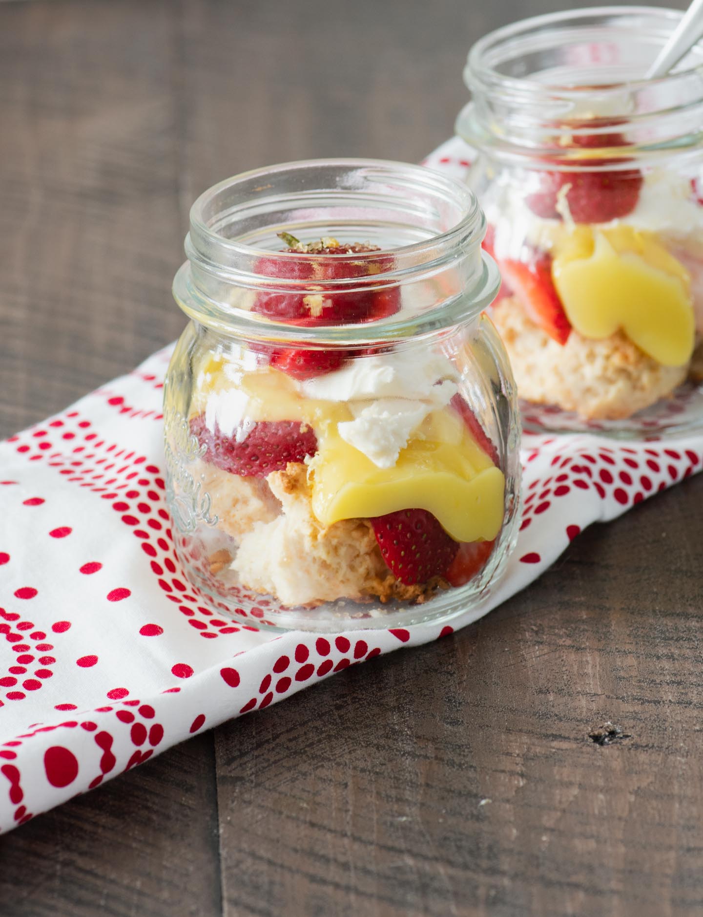 Mason Jar Strawberry Shortcake with Lemon Curd